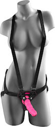 Pipedream Dillio Strap-On Suspender Harness Set Арсенал с Единично Дилдо 16.5см в Розов цвят