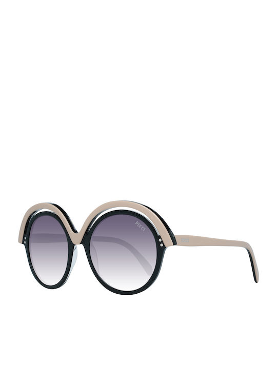Emilio Pucci Women's Sunglasses with Black Plastic Frame and Gray Gradient Lens