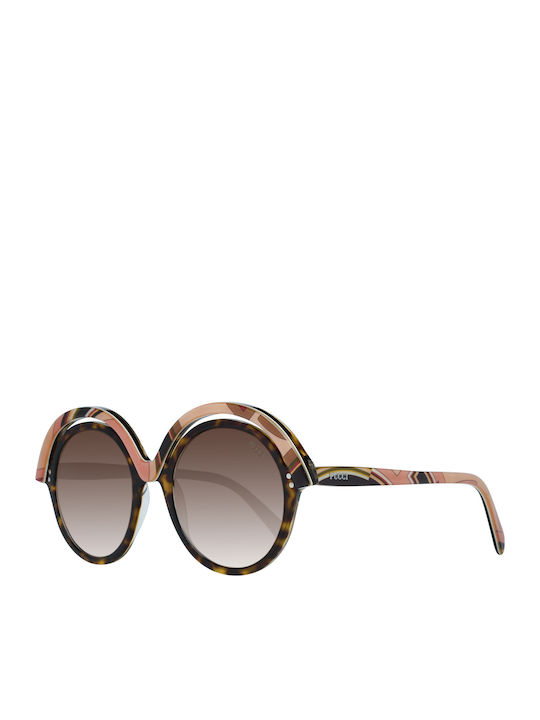 Emilio Pucci Women's Sunglasses with Brown Plastic Frame and Brown Gradient Lens