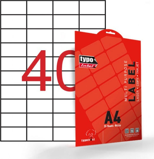 Typotrust 1000 Self-Adhesive Rectangular A4 Labels 52.5x29.7mm