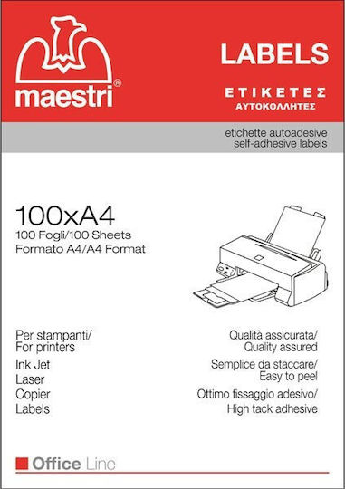 Romeo Maestri 800 Self-Adhesive Rectangular A4 Labels 105x72mm