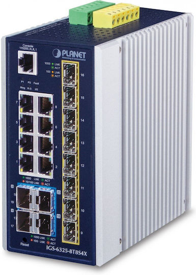 Planet IGS-6325-8T8S4X Managed L3 Switch with 8 Gigabit (1Gbps) Ethernet Ports and 12 SFP Ports