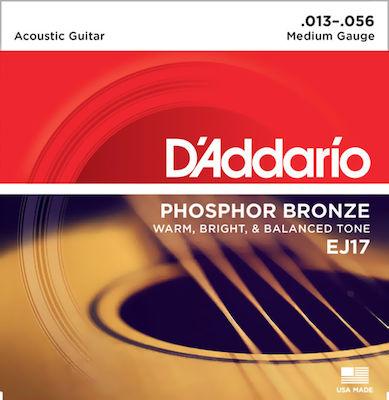 Daddario Set Phosphor-Bronze Saiten für Akustische Gitarre Medium 13 - 56"