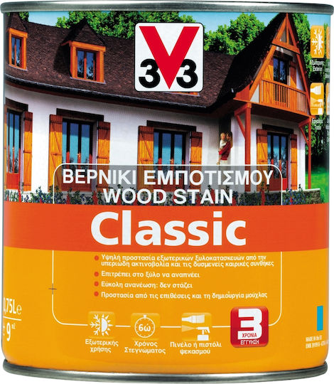 V33 Classic Woodstain Auf Lösemittelbasis Kiefer Satin,σατεν 750ml