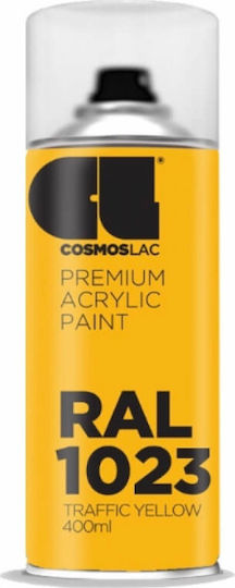 Cosmos Lac Σπρέι Βαφής Premium Acrylic Traffic Yellow RAL 1023 400ml
