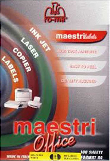 Romeo Maestri 2400 Self-Adhesive Rectangular A4 Labels 105x24mm