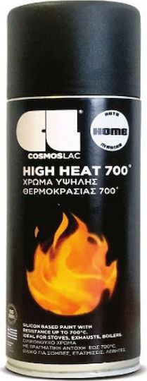 Cosmos Lac Спрей Боядисване High Heat Висока температура с Мат Ефект Черно Черно 400мл