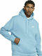 Nike NSW Club Herren Sweatshirt Jacke mit Kapuze und Taschen Hellblau