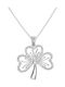 14K White gold pendant with chain