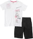 Funky Kids Set with Shorts Summer 2pcs White