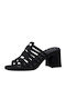 Marco Tozzi Suede Women's Sandals Black with Chunky Medium Heel