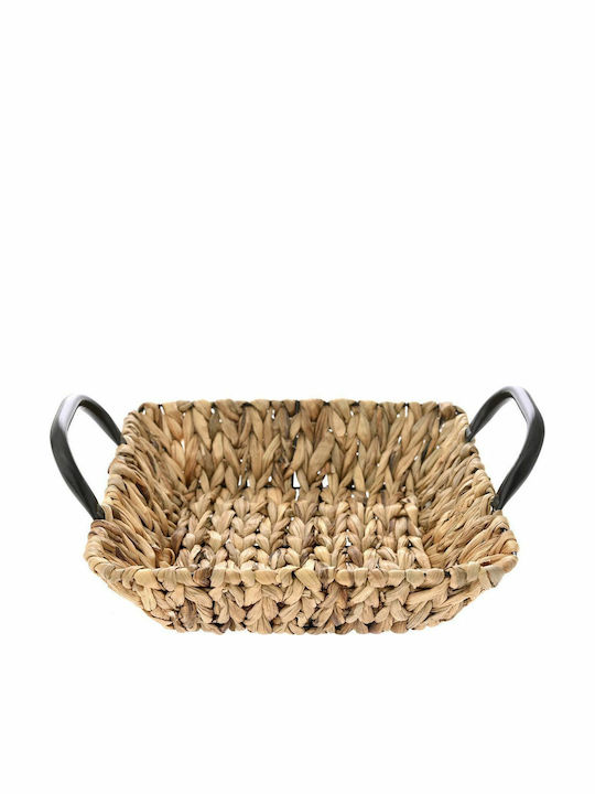 Decorative Basket Wicker with Handles 29x29x7cm Iliadis