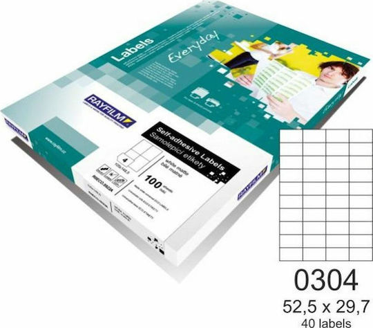 Rayfilm Everyday 4000 Self-Adhesive Rectangular A4 Labels 52.5x29.7mm