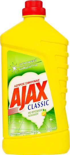 Ajax Classic White Σίφουνας Cleaning Liquid for Floor Lemon 1lt