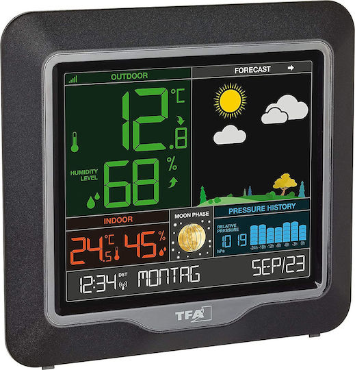 TFA Season Wireless Digital Weather Station Tabletop Black