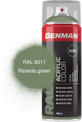 Benman Spray Paint Acrylic Reseda Green RAL 6011 400ml