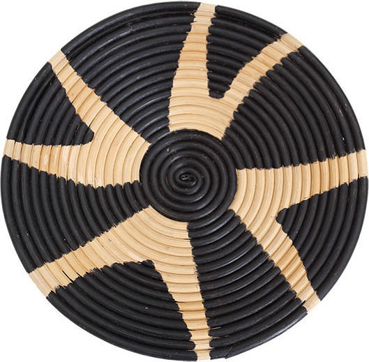 Soulworks Wall Decor Ninja Black Made of Wicker Material 30x6x30cm 10 Pieces
