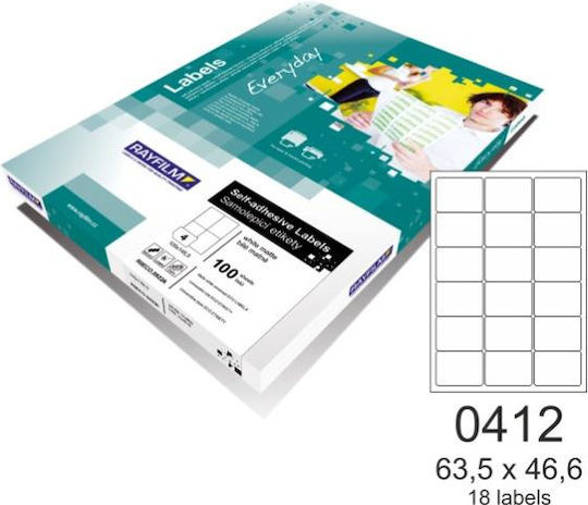 Rayfilm Everyday 1800 Self-Adhesive Rectangular A4 Labels 63.5x46.6mm
