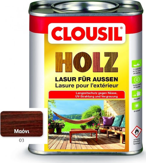 Clou Clousil Holz Βερνίκι Εμποτισμού Διαλύτου 03 Μαόνι Ματ 750ml
