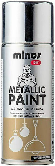 Minos Spray Σπρέι Βαφής Metallic Paint με Νικέλ Εφέ Chrome 400ml