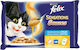 Felix Wet Cat Food for Adult Cats in Pouches with Salmon and Sardine 4x100gr