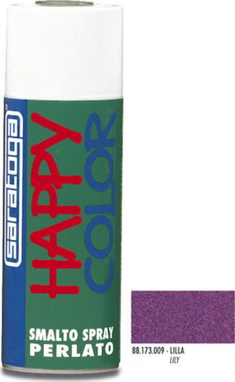 Saratoga Σπρέι Βαφής Happy Perlato με Περλέ Εφέ Lilla 400ml