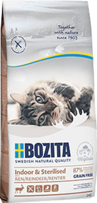 Bozita Indoor & Sterilised Dry Food for Neutered Cats with Reindeer 10kg