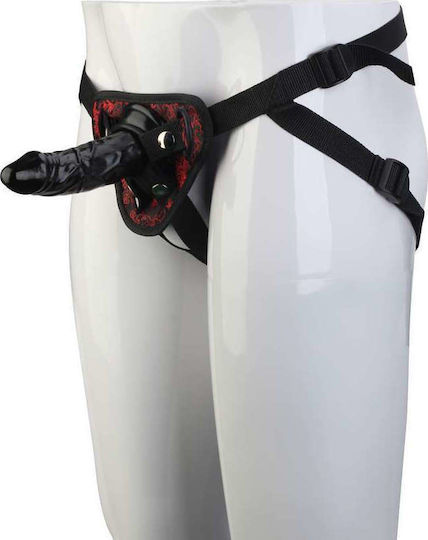 Dream Toys Blaze Deluxe Strap On Dildo Harness με Dildo 13cm σε Μαύρο Χρώμα