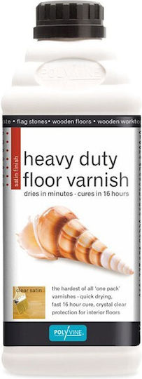 Polyvine Heavy Duty Wood Βερνίκι Επιφάνειας Νερού Άχρωμο Σατινέ 1lt