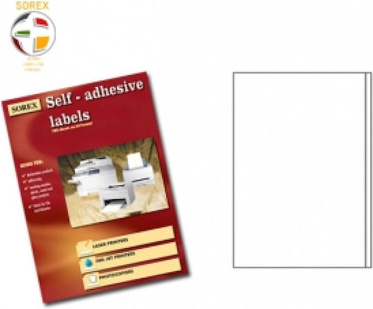 Sorex 100 Self-Adhesive Rectangular A4 Labels 200x297mm