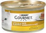 Purina Gourmet Gold Nasses Katzenfutter für Katze in Dose mit Huhn 24x85gr