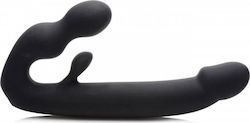 Strap U Tri-Volver Strapless Strap-on with Triple Dildo 21.60cm & Vibration Black