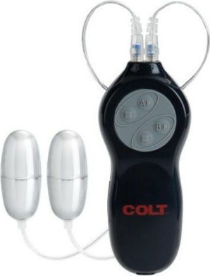 Colt 7-Function Twin Turbo Bullets Vibrator Mini Διπλός Δονητής 6cm Μαύρος