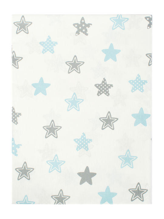 Dimcol Cotton Swaddle Blanket Star Sky Blue 80x80cm