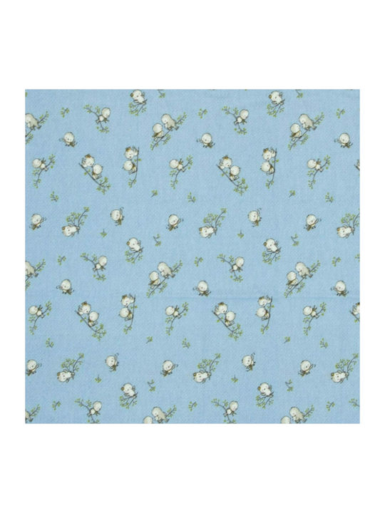 Dimcol Birds Flanell-Kuscheldecke Hellblau 80x8...