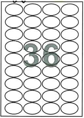 Fleks 3600 Self-Adhesive Oval A4 Labels 45x30mm