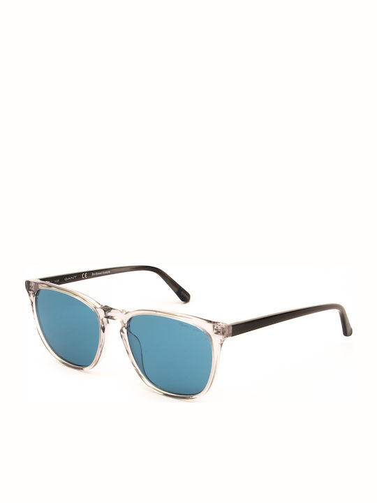 Gant Men's Sunglasses with Transparent Plastic Frame and Light Blue Lens GA7116 20V