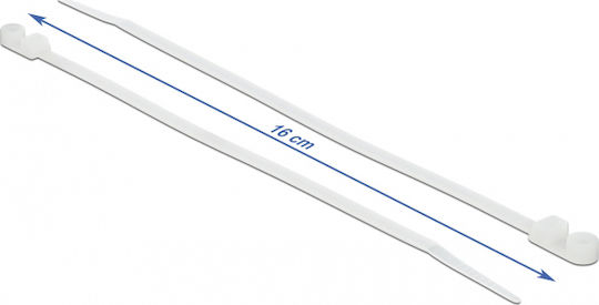 DeLock Δεματικά Καλωδίων Πλαστικά 160mmx4.8mm σε Λευκό χρώμα (10τμχ) (18944)
