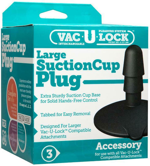 Vac U Lock Large Suction Cup Plug σε Μαύρο Χρώμα