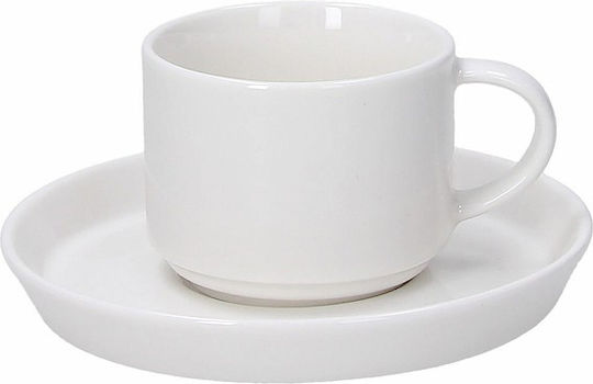 Tognana Polar Set of Cups Coffee Porcelain White 90ml 6pcs