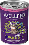 Wellfed Sterilised Nasses Katzenfutter für Katze in Dose mit Türkei und Kalb 400gr 1449