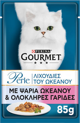 Purina Gourmet Perle Wet Food for Adult Cats In Pouch with Shrimps / Fish 1pc 85gr