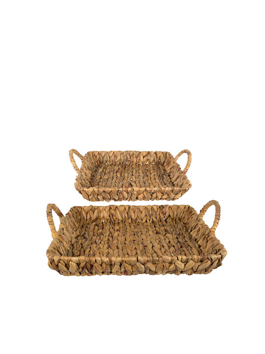 Art et Lumiere Wicker Rectangular Decorative Tray 2pcs