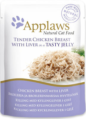 Applaws Natural Cat Food Wet Food for Adult Cats In Pouch with Chicken In Jelly Ζελές 1pc 70gr