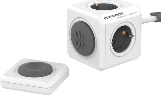 Allocacoc PowerCube Extended Doorbell Set Wireless Doorbell Compatible with Alexa Gray