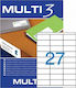 Multi 3 2700 Αυτοκόλλητες Ετικέτες Α4 Ορθογώνιες 70x30mm