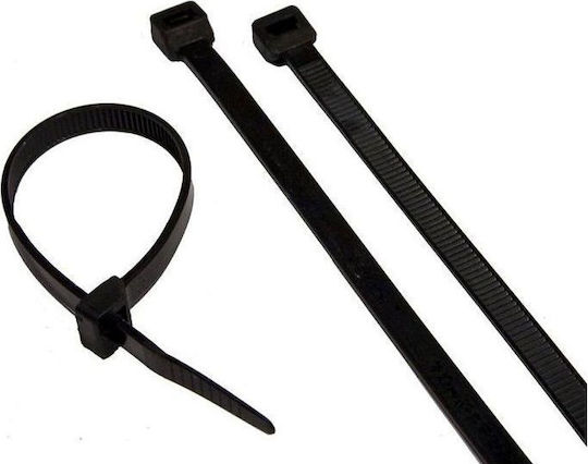 SAS Plastic Cable Ties 200mmx3.6mm In Black Colour 100 Pieces AK-KO-108