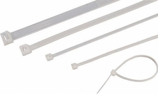 SAS Δεματικά Καλωδίων Πλαστικά 250mmx4.8mm σε Λευκό χρώμα (100τμχ) (AK-KO-014)