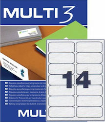 Multi 3 1400 Self-Adhesive Rectangular A4 Labels 99.1x38.1mm