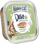 Happy Cat Duo Wet Food for Adult Cats in Cans with Lamb and Poultry 100gr